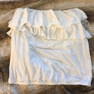 White strapless tube top